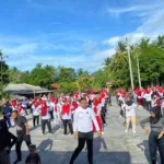 Relawan IM Ganjar dan Relawan GML Gelar Senam Sehat Bersama Ibu-Ibu di Desa Kunjir