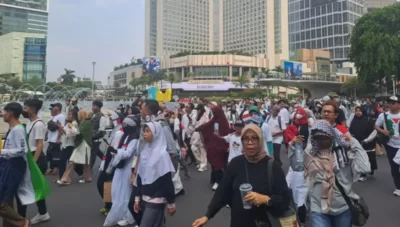 Koalisi Masyarakat Sipil Gelar Aksi Teatrikal Bela Palestina di CFD Bundaran HI