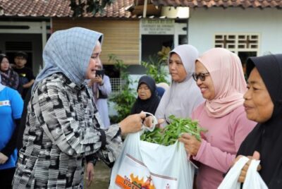 Bekerja Sama dengan DWP di Sejumlah OPD Pemprov Lampung, Riana Sari Arinal Berikan Bantuan Program Siger kepada Warga Sumur Batu