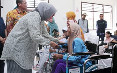 Sampaikan Salam dari Gubernur Arinal, Riana Serahkan Bansos Program Yansos Jejama kepada Penyandang Disabilitas