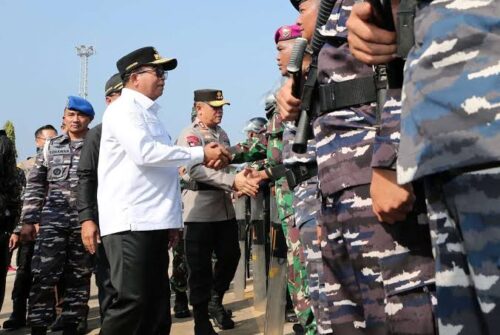 Pj. Gubernur Samsudin Pimpin Apel Gelar Pasukan Operasi Mantap Praja Krakatau 2024