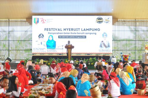 Upaya Lestarikan Budaya Lampung, Pj. Gubernur Lampung Buka Festival Nyeruit Lampung