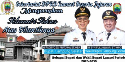 Sekretariat DPRD Lamsel Ucapkan Selamat atas Pelantikan Bupati dan Wakil Bupati