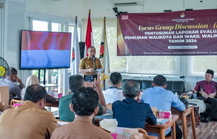 Asisten Bidang Pemerintahan dan Kesejahteraan Rakyat Kota Metro Hadiri FGD Evaluasi Pilkada 2024