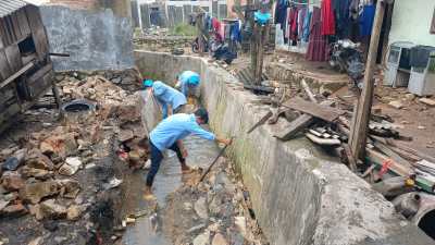 Perbaikan Talud Jebol di Bandar Lampung Dikebut Pasca Banjir