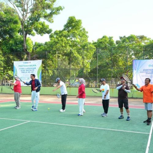 Pertandingan Eksibisi Tenis Meriahkan Dies Natalis Ke-60 Universitas Lampung