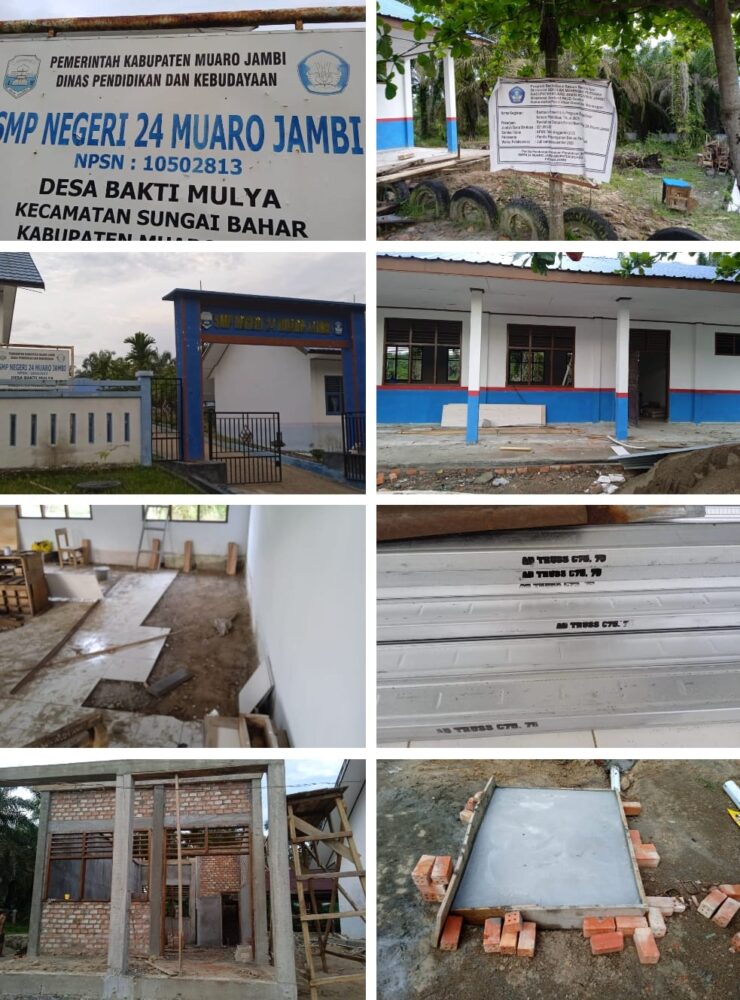 Proyek Rehabilitasi SMPN 24 Muaro Jambi Diduga Menyimpang dari RAB, Kepsek Bungkam Saat Dikonfirmasi