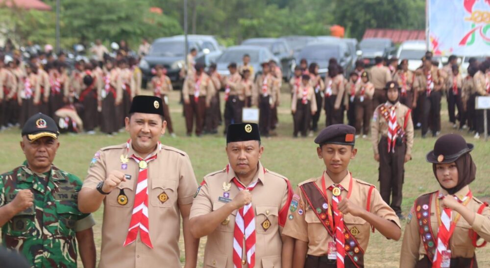 Dukungan Penuh TNI dalam Semarak Jambore Pramuka Cabang Merangin ke-IX: Kobarkan Semangat Persatuan di Bumi Perkemahan