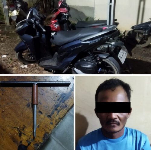Niat Curi Motor, Nyaris Jadi Korban Amuk Massa, Polisi Selamatkan Pelaku Curanmor di Lampung Tengah