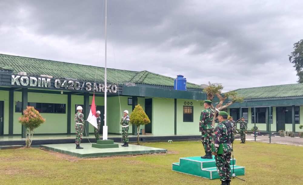 Khidmat dan Penuh Semangat Kodim 0420/Sarko Pagi Ini