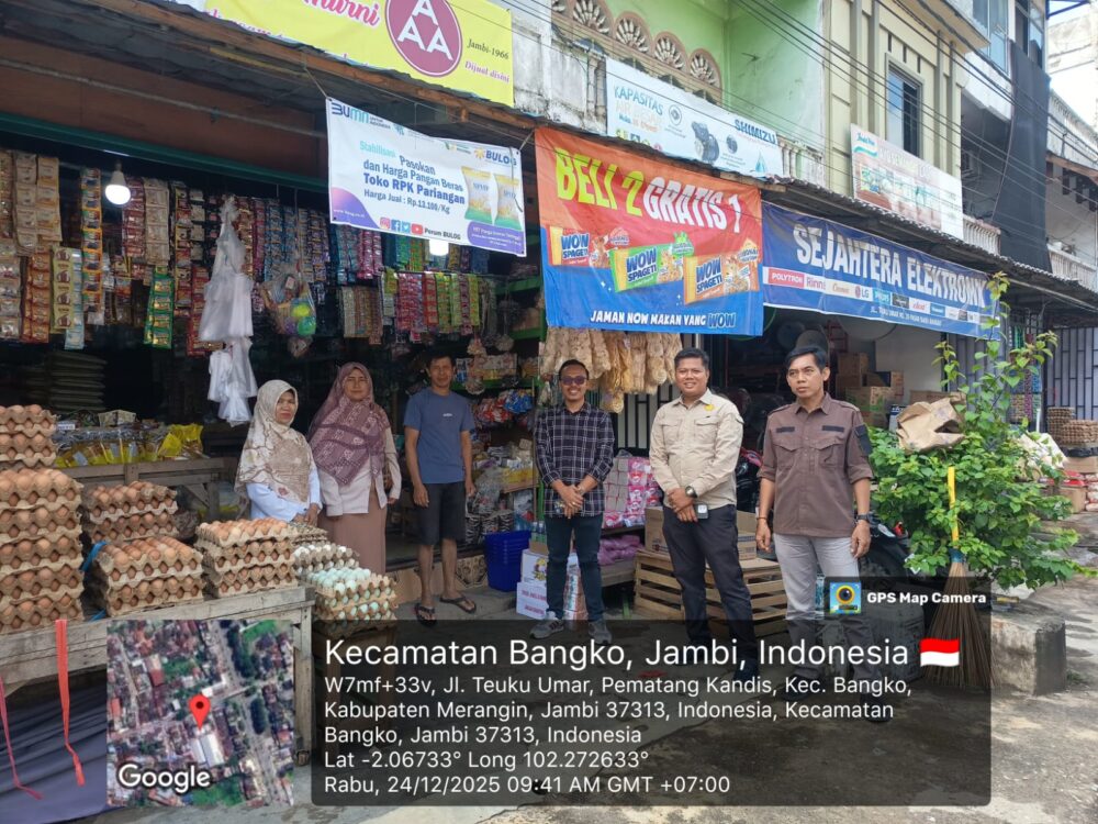 Monitoring Bulog & Dinas Ketahanan Pangan Merangin, Harga Sembako di Pasar Baru Bangko Tetap Stabil
