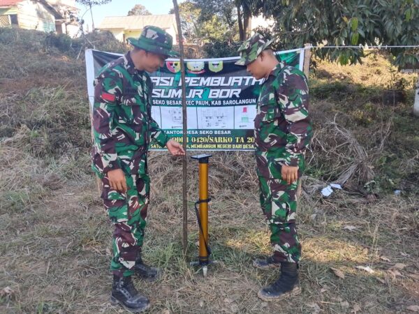 Satgas TMMD ke 128 Kodim 0420/Sarko Mulai Lakukan Pengerjaan Sumur Bor 