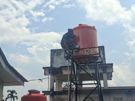 Pengecetan Tower Air, Satgas TMMD Ke-128 Kodim 0420/Sarko Terus Genjot Pembangunan di Desa Seko Besar