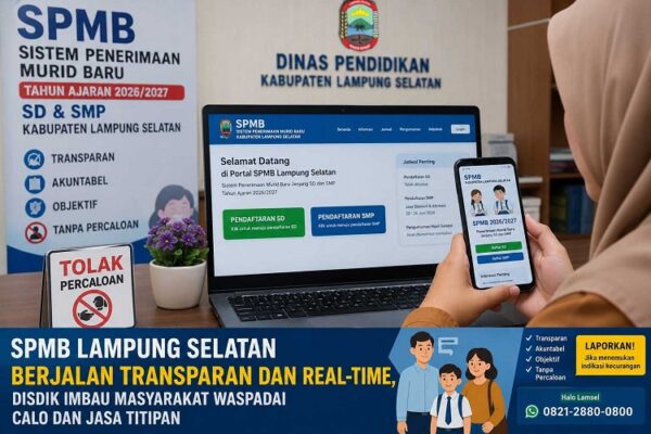 SPMB Lampung Selatan Transparan dan Real-Time, Disdik Tegaskan Tak Ada Ruang bagi Calo dan Jasa Titipan
