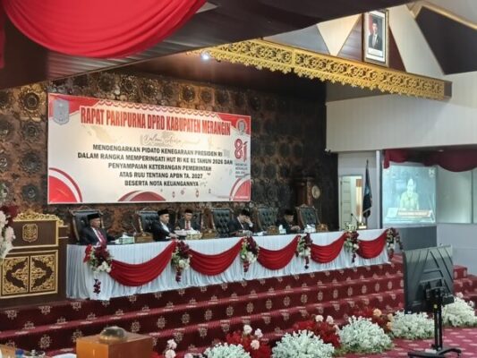 Pemkab Merangin Ikuti Pidato Kenegaraan HUT ke-81 RI, Presiden Beberkan Swasembada Pangan hingga Hemat Devisa Rp170 T