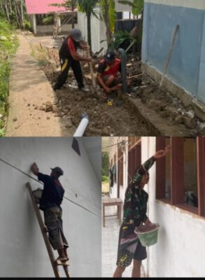 Rehabilitasi SMPN 3 Satu Atap Aramo Capai 69,9 Persen, Satgas Bakti TNI Terus Bekerja