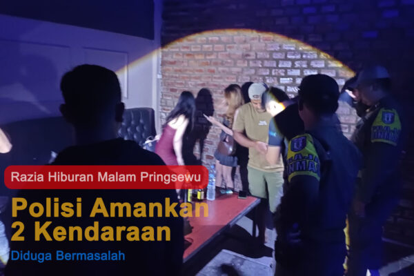 Razia Hiburan Malam Pringsewu, Polisi Amankan 2 Kendaraan Diduga Bermasalah