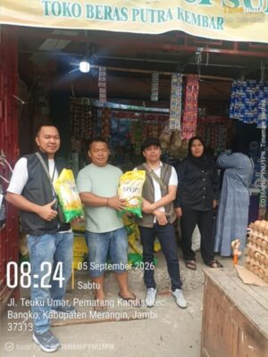 Pantauan Terstruktur SP2KP: Kepala Cabang Bulog Merangin Junaidi Damanik Awasi Harga dan Ketersediaan Beras di Pasar Baru