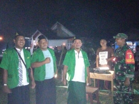 Perkuat Kamtibmas, Koramil Tabir Bersama Banser dan Perguruan PN Gelar Patroli Malam