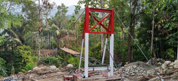 Pembangunan Jembatan Gantung di Desa Pulau Aro, Wujud Nyata Peningkatan Akses Masyarakat