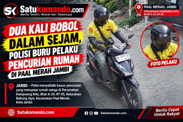 Dua Kali Bobol dalam Sejam, Polisi Buru Pelaku Pencurian Rumah di Paal Merah Jambi