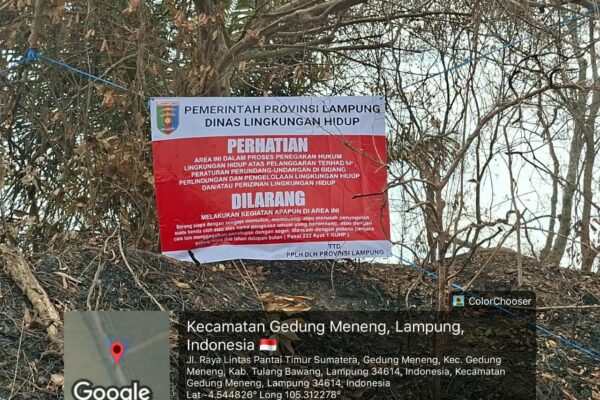 DLH Lampung Segel Area Kebun PT SIL di Tulang Bawang, Diduga Terkait Kebakaran Lahan
