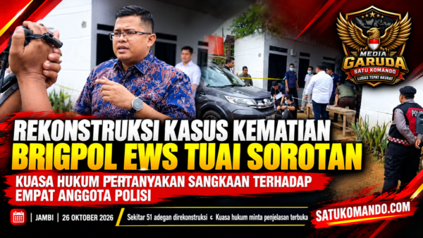 REKONSTRUKSI KASUS KEMATIAN BRIGPOL EWS TUAI SOROTAN, KUASA HUKUM PERTANYAKAN SANGKAAN TERHADAP EMPAT ANGGOTA POLISI